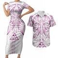Maori Rugby Custom Ngaru Mangopare Couples Matching Short Sleeve Bodycon Dress and Hawaiian Shirt Mawhero Niho Taniwha Motif