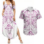 Maori Rugby Custom Ngaru Mangopare Couples Matching Summer Maxi Dress and Hawaiian Shirt Mawhero Niho Taniwha Motif