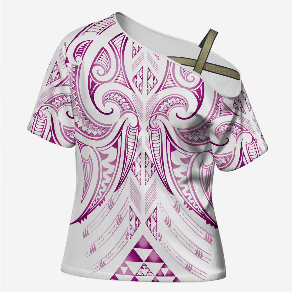 Maori Rugby Custom Ngaru Mangopare Cross Shoulder Shirt Mawhero Niho Taniwha Motif