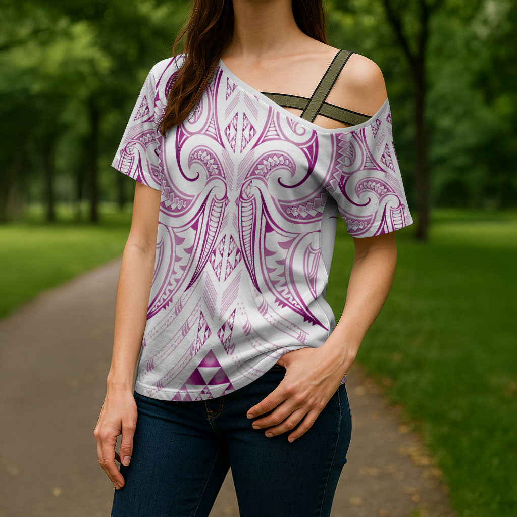 Maori Rugby Custom Ngaru Mangopare Cross Shoulder Shirt Mawhero Niho Taniwha Motif