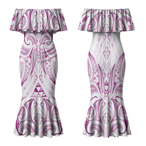 Maori Rugby Custom Ngaru Mangopare Family Matching Mermaid Dress and Hawaiian Shirt Mawhero Niho Taniwha Motif