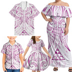 Maori Rugby Custom Ngaru Mangopare Family Matching Off Shoulder Maxi Dress and Hawaiian Shirt Mawhero Niho Taniwha Motif