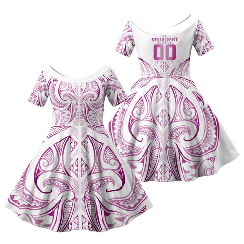 Maori Rugby Custom Ngaru Mangopare Family Matching Off Shoulder Maxi Dress and Hawaiian Shirt Mawhero Niho Taniwha Motif