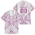 Maori Rugby Custom Ngaru Mangopare Family Matching Off Shoulder Short Dress and Hawaiian Shirt Mawhero Niho Taniwha Motif