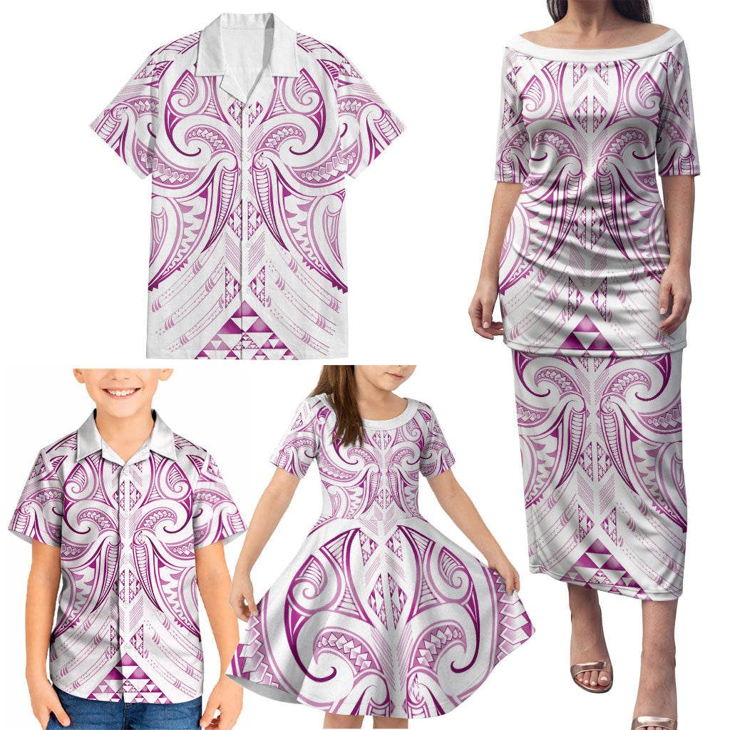 Maori Rugby Custom Ngaru Mangopare Family Matching Puletasi and Hawaiian Shirt Mawhero Niho Taniwha Motif