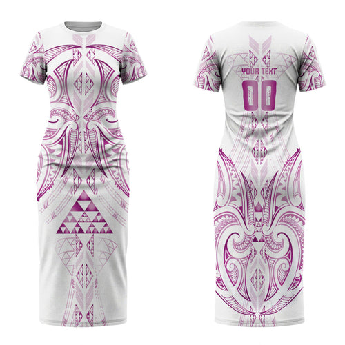 Maori Rugby Custom Ngaru Mangopare Family Matching Short Sleeve Bodycon Dress and Hawaiian Shirt Mawhero Niho Taniwha Motif