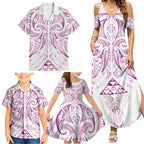 Maori Rugby Custom Ngaru Mangopare Family Matching Summer Maxi Dress and Hawaiian Shirt Mawhero Niho Taniwha Motif