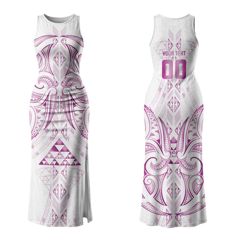Maori Rugby Custom Ngaru Mangopare Family Matching Tank Maxi Dress and Hawaiian Shirt Mawhero Niho Taniwha Motif
