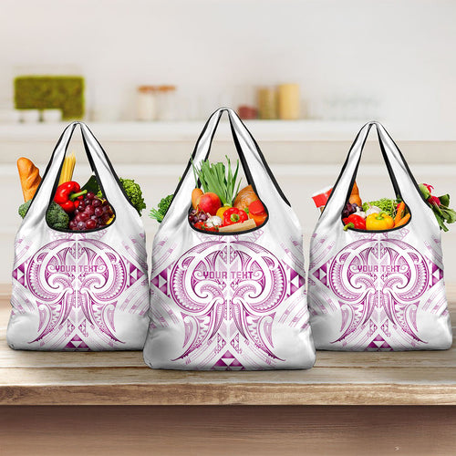 Maori Rugby Custom Ngaru Mangopare Grocery Bag Mawhero Niho Taniwha Motif