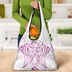 Maori Rugby Custom Ngaru Mangopare Grocery Bag Mawhero Niho Taniwha Motif