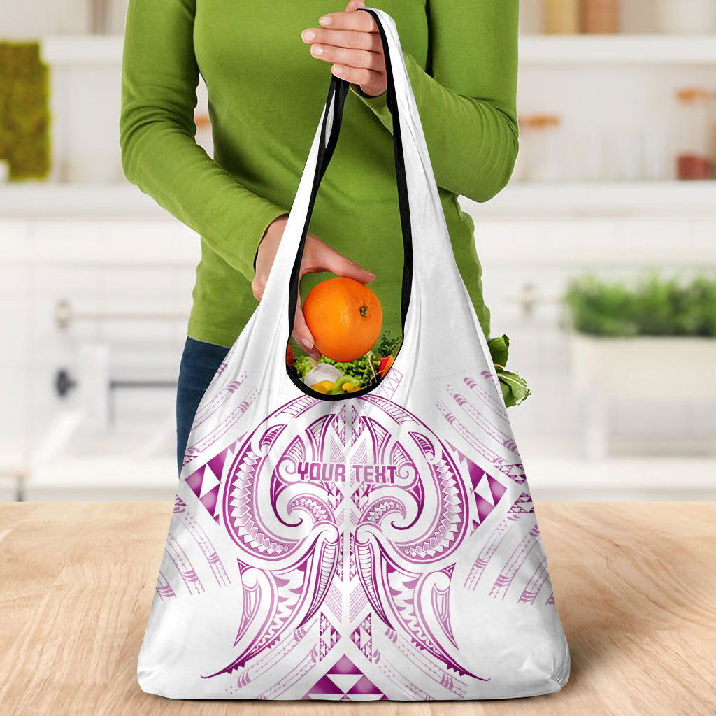 Maori Rugby Custom Ngaru Mangopare Grocery Bag Mawhero Niho Taniwha Motif
