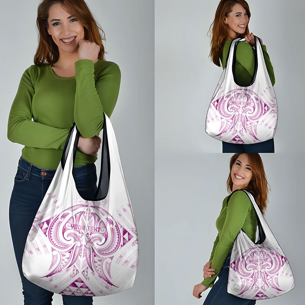 Maori Rugby Custom Ngaru Mangopare Grocery Bag Mawhero Niho Taniwha Motif