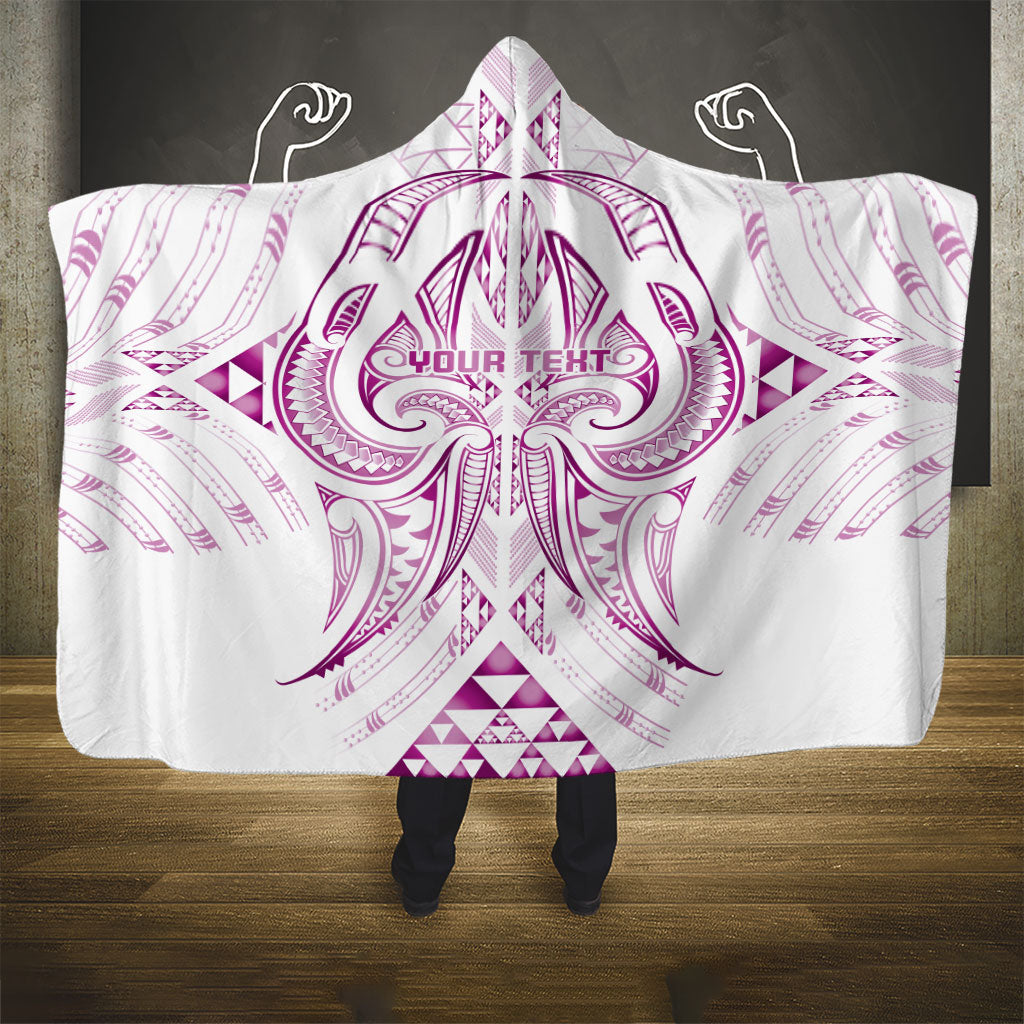 Maori Rugby Custom Ngaru Mangopare Hooded Blanket Mawhero Niho Taniwha Motif