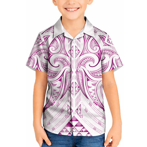 Maori Rugby Custom Ngaru Mangopare Kid Hawaiian Shirt Mawhero Niho Taniwha Motif