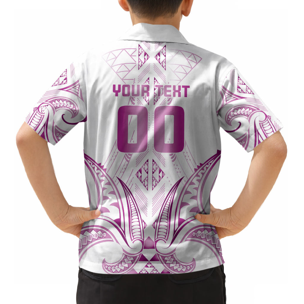 Maori Rugby Custom Ngaru Mangopare Kid Hawaiian Shirt Mawhero Niho Taniwha Motif