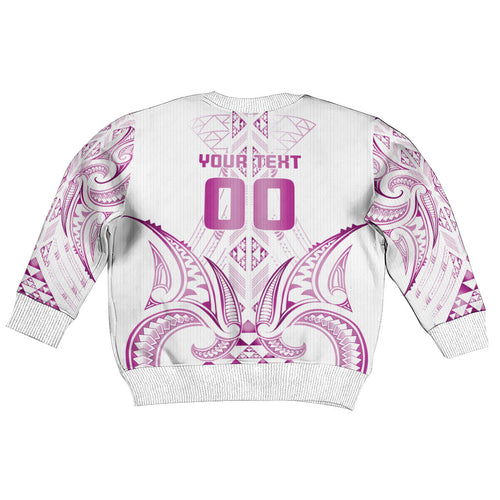 Maori Rugby Custom Ngaru Mangopare Kid Ugly Christmas Sweater Mawhero Niho Taniwha Motif