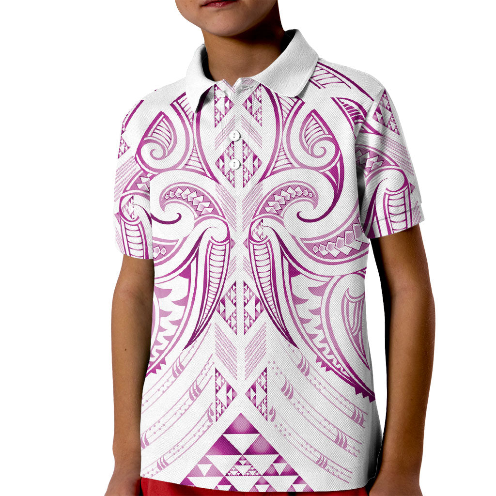 Maori Rugby Custom Ngaru Mangopare Kid Polo Shirt Mawhero Niho Taniwha Motif