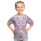 Maori Rugby Custom Ngaru Mangopare Kid T Shirt Mawhero Niho Taniwha Motif