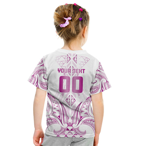 Maori Rugby Custom Ngaru Mangopare Kid T Shirt Mawhero Niho Taniwha Motif