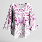 Maori Rugby Custom Ngaru Mangopare Kimono Sleeve Blouse Mawhero Niho Taniwha Motif