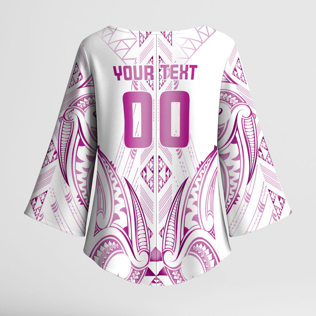 Maori Rugby Custom Ngaru Mangopare Kimono Sleeve Blouse Mawhero Niho Taniwha Motif