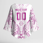 Maori Rugby Custom Ngaru Mangopare Kimono Sleeve Blouse Mawhero Niho Taniwha Motif