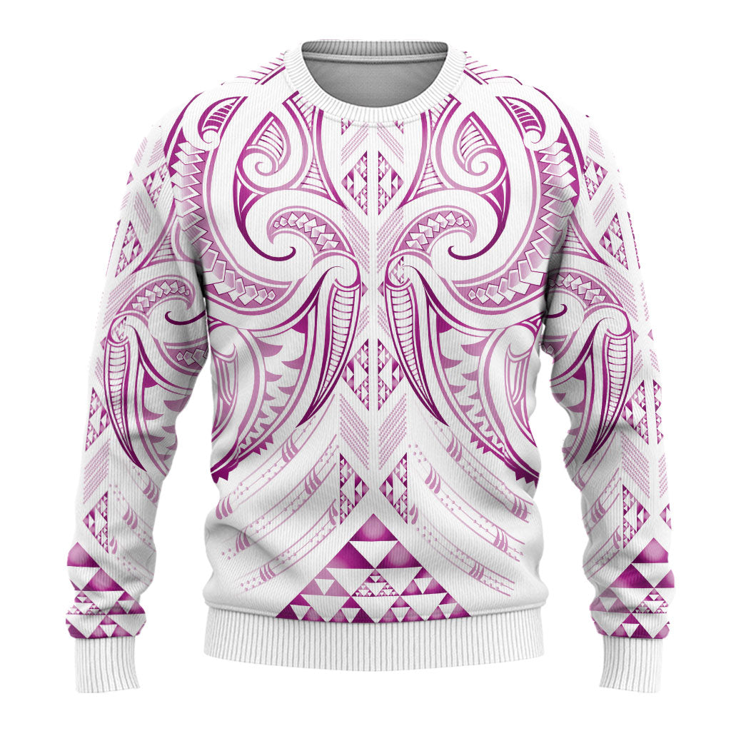 Maori Rugby Custom Ngaru Mangopare Ugly Christmas Sweater Mawhero Niho Taniwha Motif