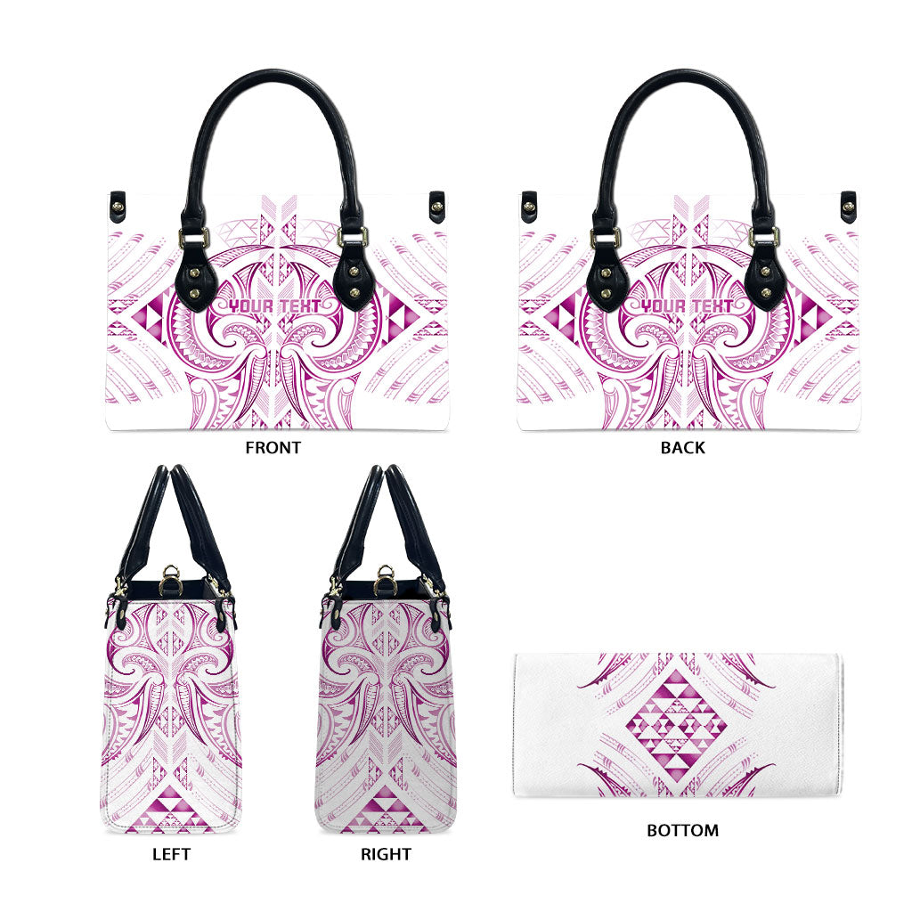 Maori Rugby Custom Ngaru Mangopare Leather Bag Mawhero Niho Taniwha Motif