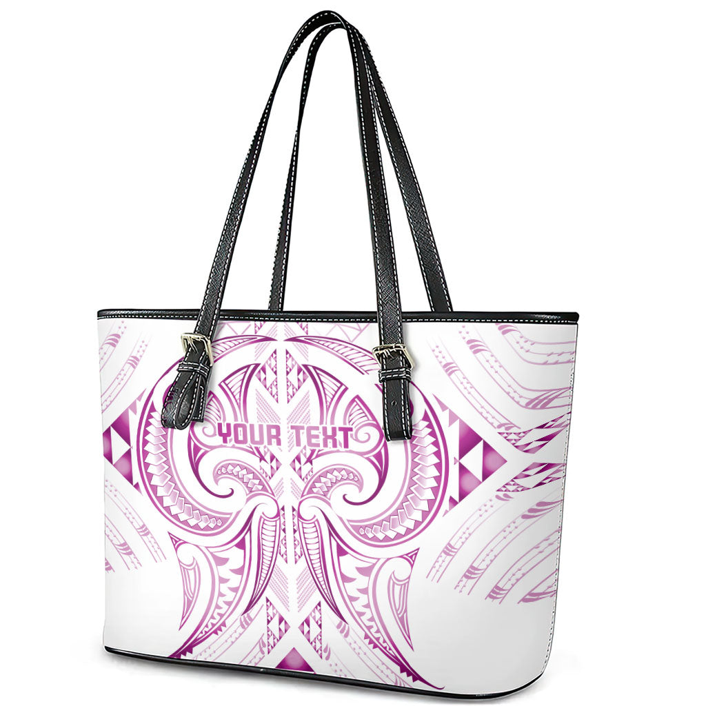 Maori Rugby Custom Ngaru Mangopare Leather Tote Bag Mawhero Niho Taniwha Motif