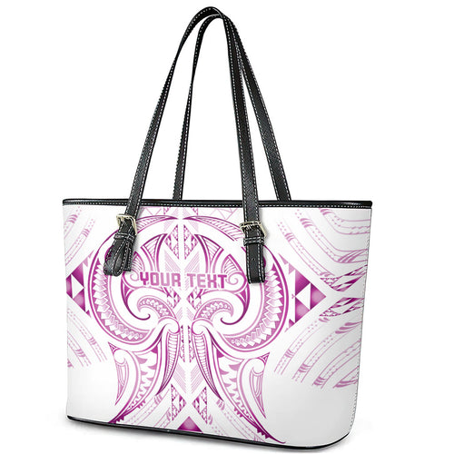 Maori Rugby Custom Ngaru Mangopare Leather Tote Bag Mawhero Niho Taniwha Motif