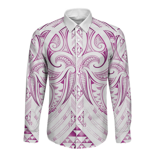 Maori Rugby Custom Ngaru Mangopare Long Sleeve Button Shirt Mawhero Niho Taniwha Motif