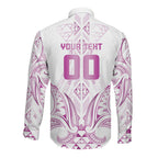 Maori Rugby Custom Ngaru Mangopare Long Sleeve Button Shirt Mawhero Niho Taniwha Motif