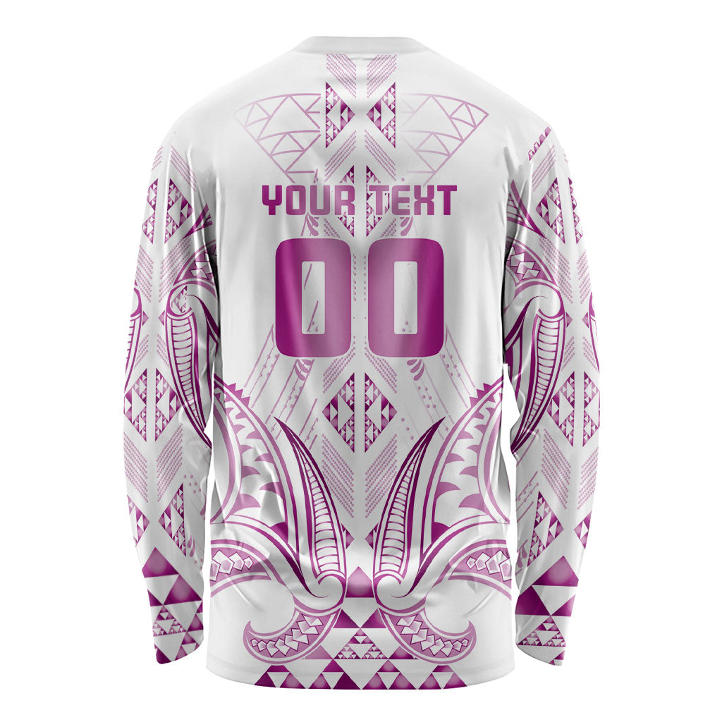 Maori Rugby Custom Ngaru Mangopare Long Sleeve Shirt Mawhero Niho Taniwha Motif