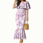 Maori Rugby Custom Ngaru Mangopare Mermaid Dress Mawhero Niho Taniwha Motif