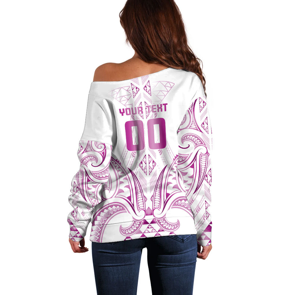 Maori Rugby Custom Ngaru Mangopare Off Shoulder Sweater Mawhero Niho Taniwha Motif