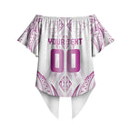 Maori Rugby Custom Ngaru Mangopare Off Shoulder Wrap Waist Top Mawhero Niho Taniwha Motif