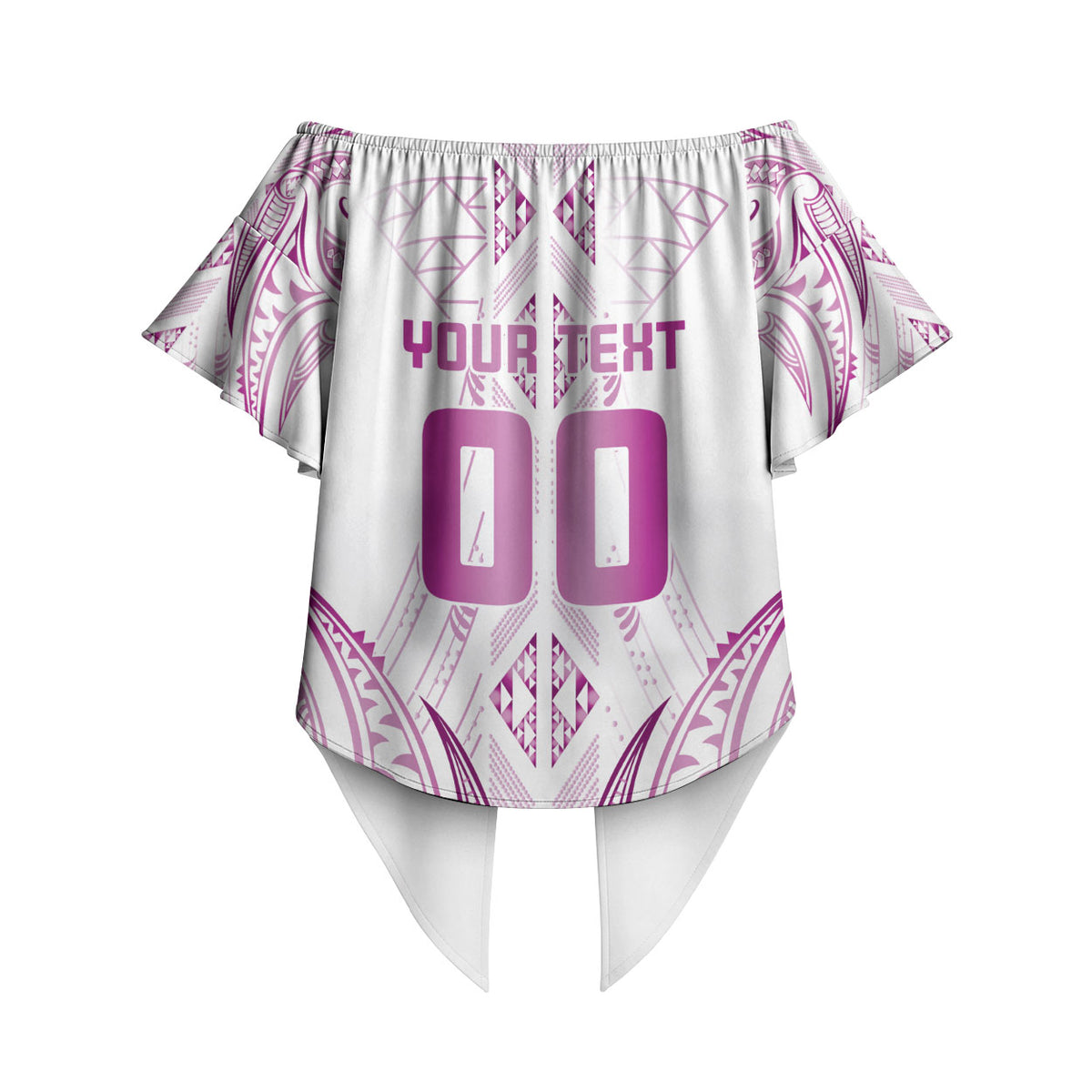 Maori Rugby Custom Ngaru Mangopare Off Shoulder Wrap Waist Top Mawhero Niho Taniwha Motif