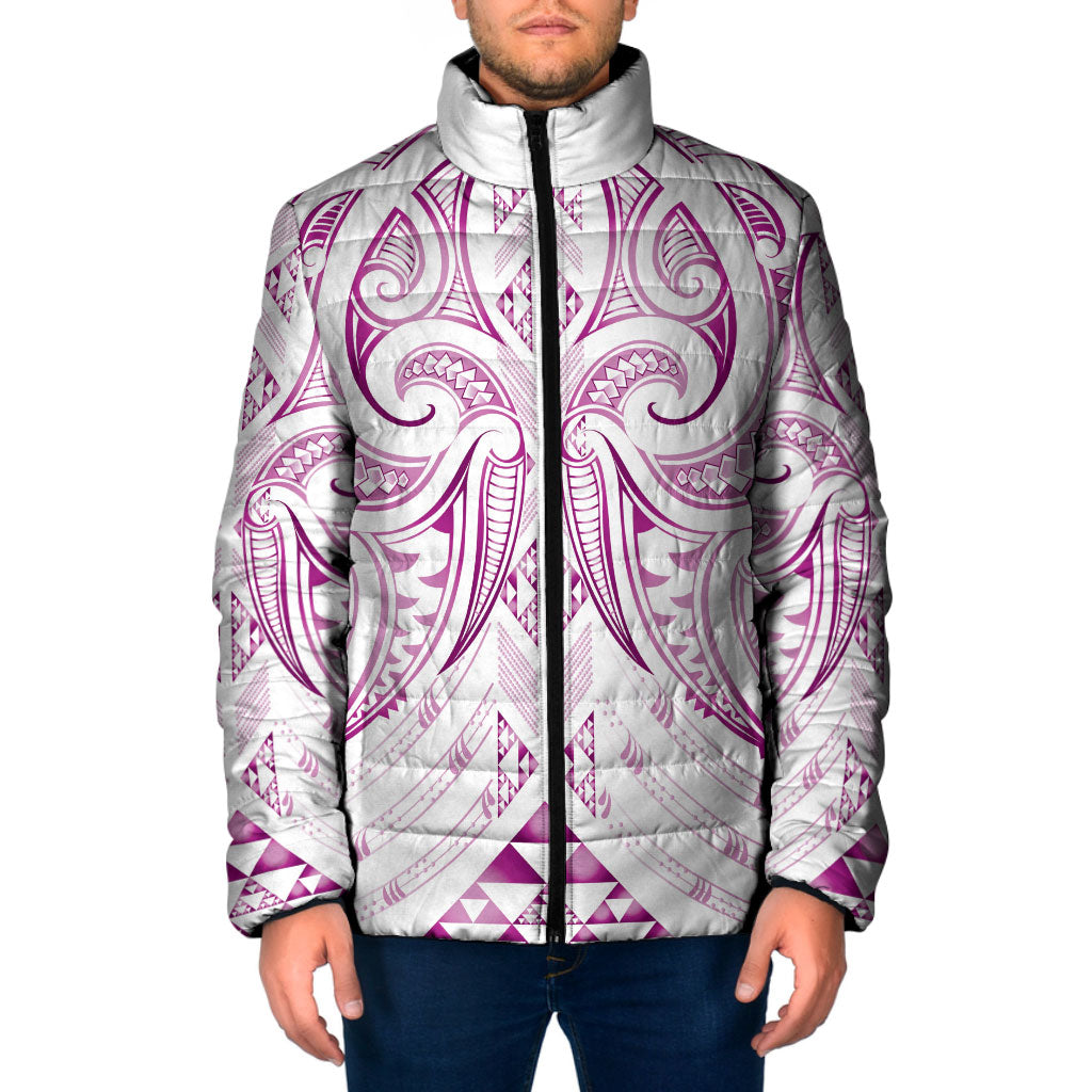 Maori Rugby Custom Ngaru Mangopare Padded Jacket Mawhero Niho Taniwha Motif