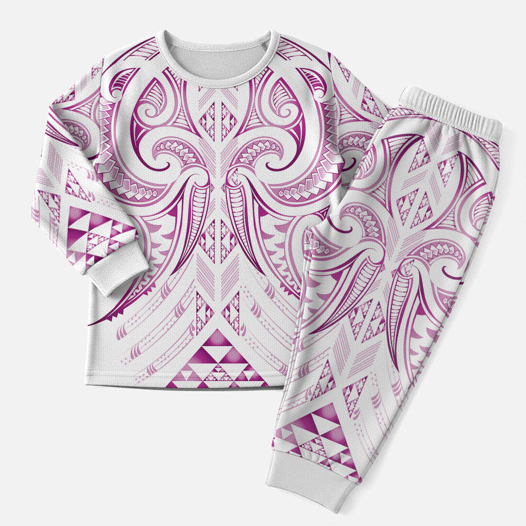 Maori Rugby Custom Ngaru Mangopare Christmas Pajama Set Mawhero Niho Taniwha Motif
