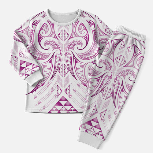 Maori Rugby Custom Ngaru Mangopare Christmas Pajama Set Mawhero Niho Taniwha Motif