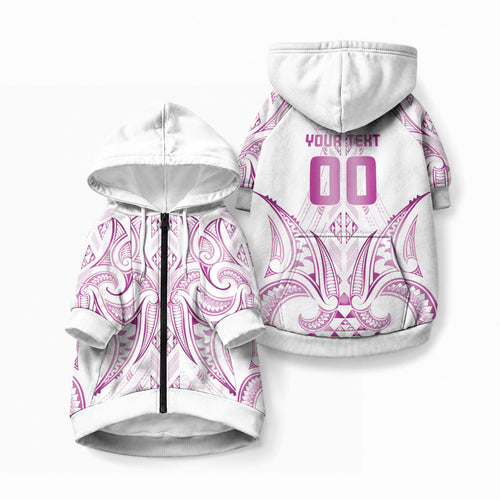 Maori Rugby Custom Ngaru Mangopare Pet Hoodie Mawhero Niho Taniwha Motif