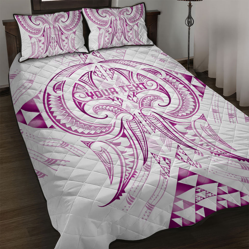 Maori Rugby Custom Ngaru Mangopare Quilt Bed Set Mawhero Niho Taniwha Motif