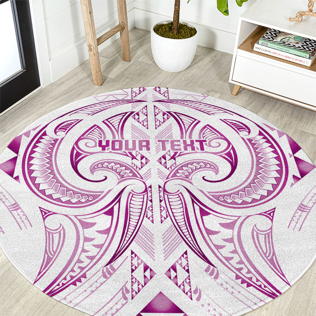 Maori Rugby Custom Ngaru Mangopare Round Carpet Mawhero Niho Taniwha Motif