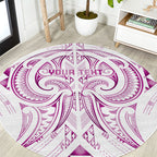 Maori Rugby Custom Ngaru Mangopare Round Carpet Mawhero Niho Taniwha Motif