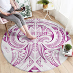 Maori Rugby Custom Ngaru Mangopare Round Carpet Mawhero Niho Taniwha Motif