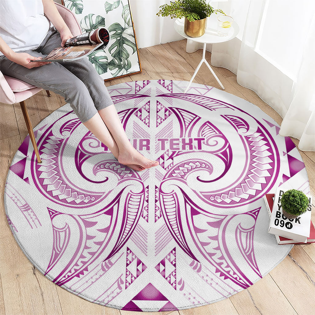 Maori Rugby Custom Ngaru Mangopare Round Carpet Mawhero Niho Taniwha Motif