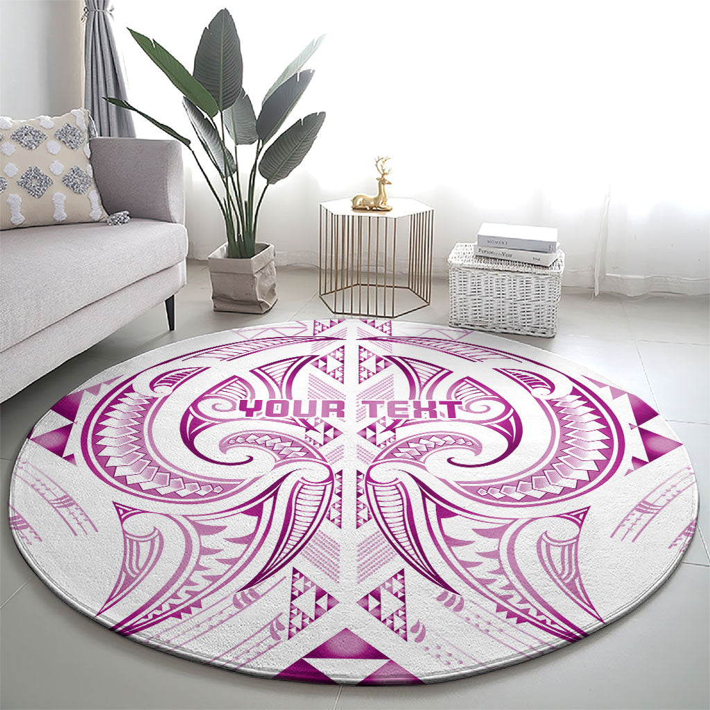 Maori Rugby Custom Ngaru Mangopare Round Carpet Mawhero Niho Taniwha Motif