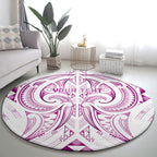 Maori Rugby Custom Ngaru Mangopare Round Carpet Mawhero Niho Taniwha Motif