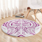Maori Rugby Custom Ngaru Mangopare Round Carpet Mawhero Niho Taniwha Motif