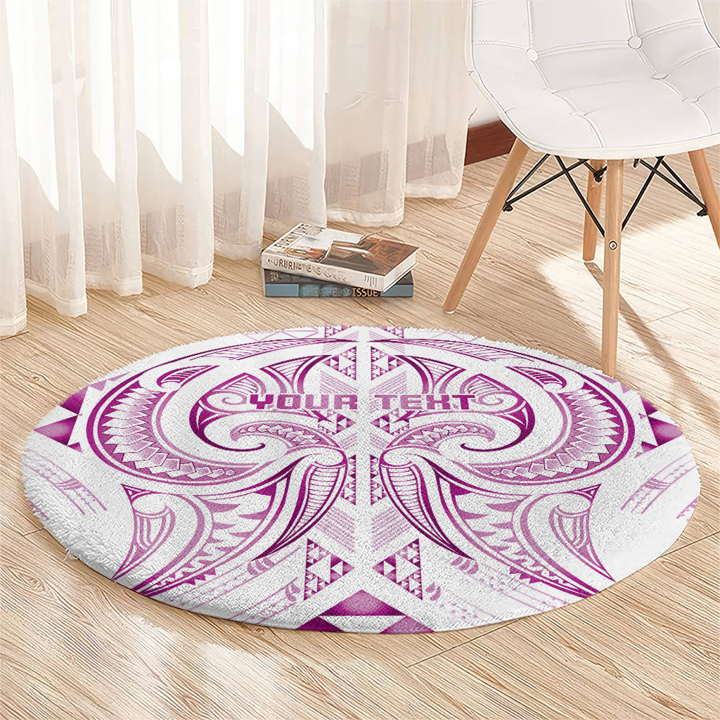 Maori Rugby Custom Ngaru Mangopare Round Carpet Mawhero Niho Taniwha Motif